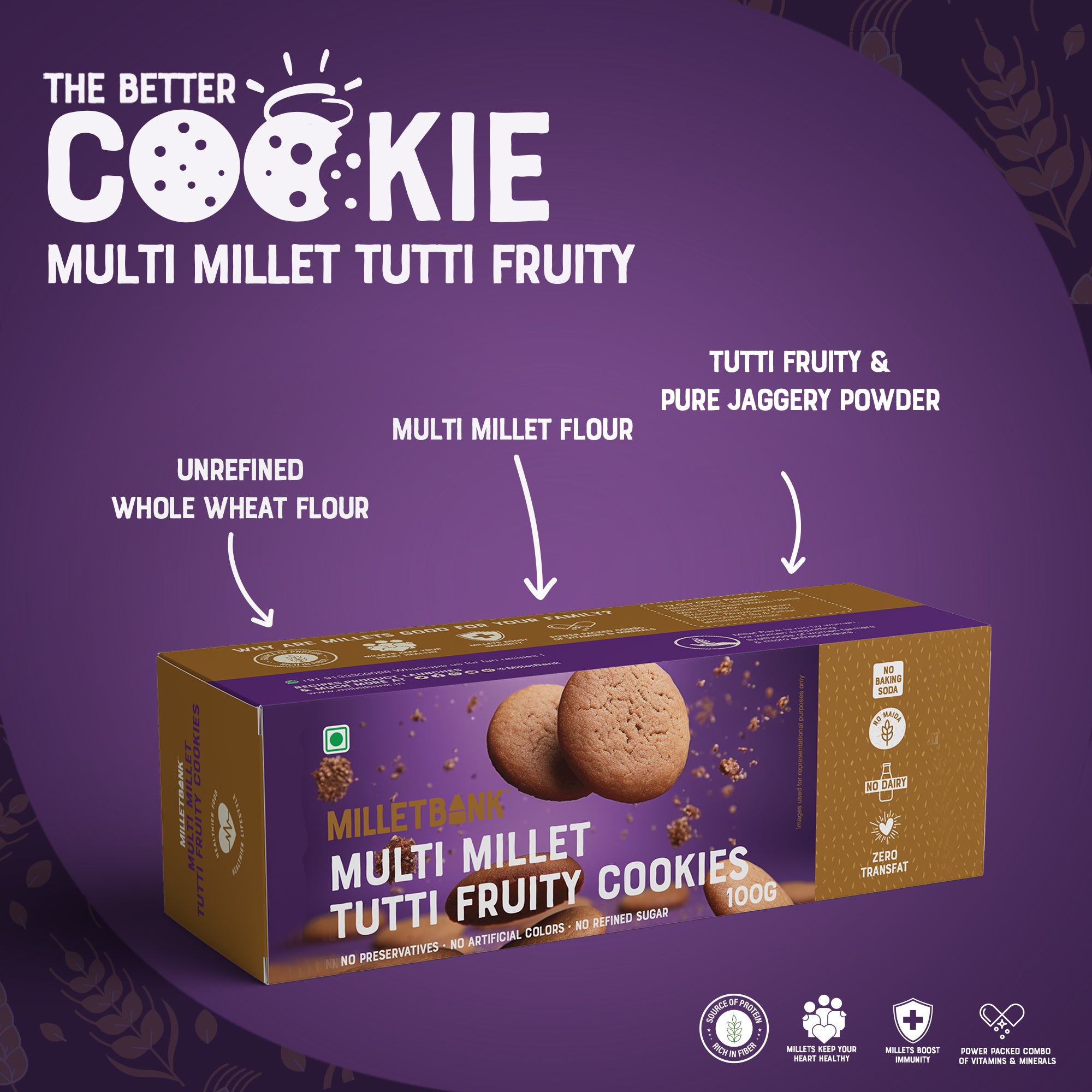 Multi Millet Tutti Fruity Cookies