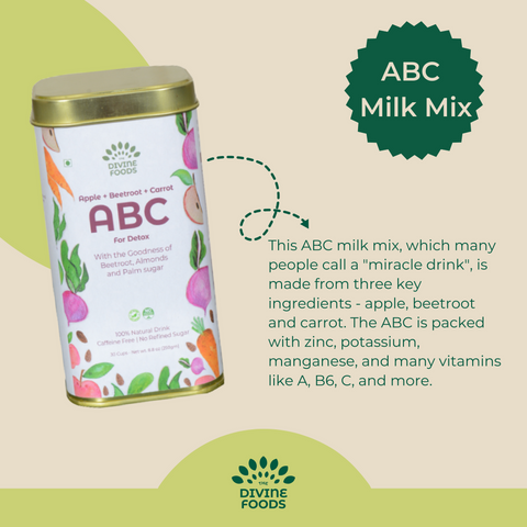 Natural ABC latte Milk Mix (Apple+Beetroot+Carrot) For Skin Glow