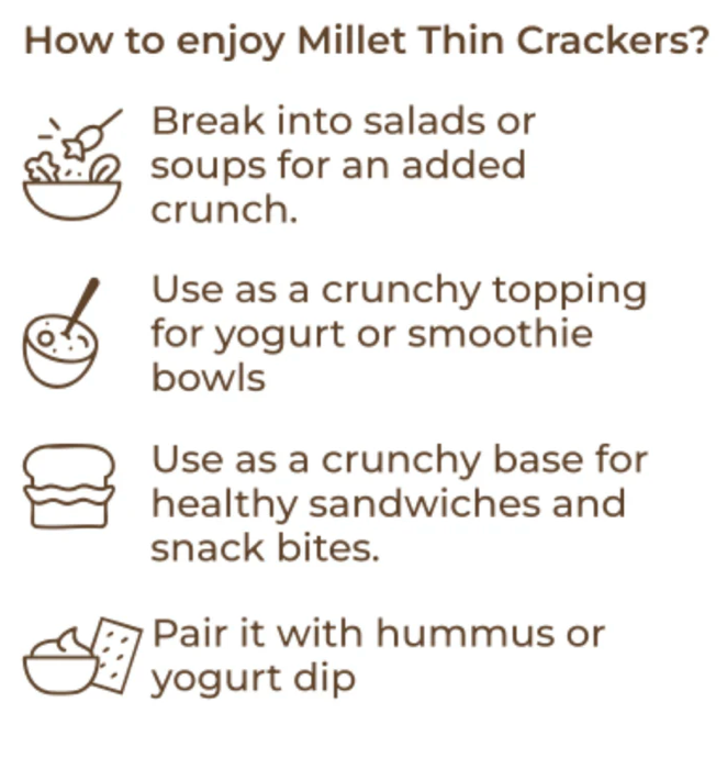 Divine Bytes | Ultra Thin Ragi Millet Crackers | Light, Crispy & Guilt-Free | Made with 72% Ragi Millet