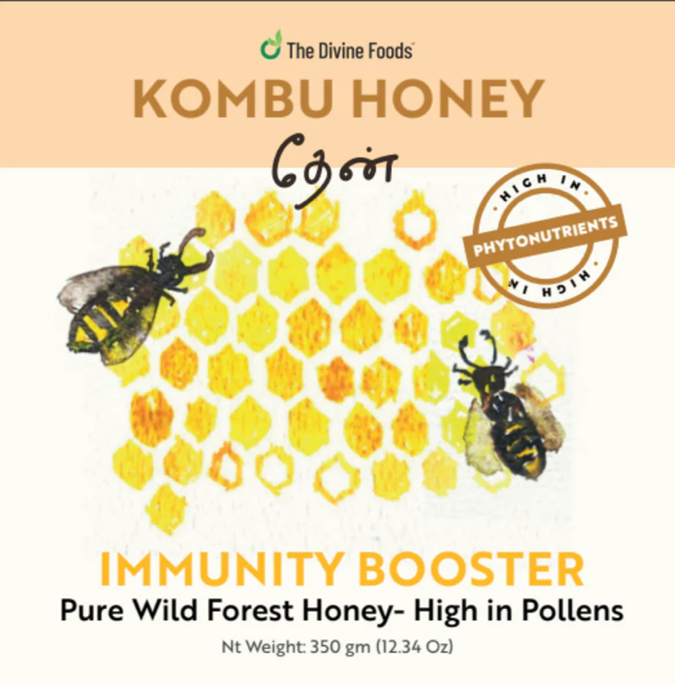 Pure Kombu Honey Single Origin (Unprocessed Honey With High High Pollen Content) - 350 gm