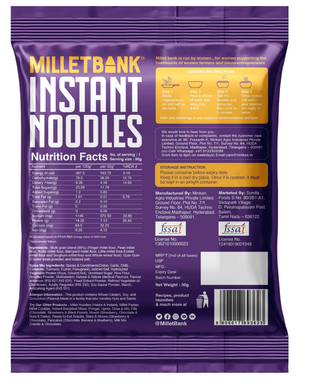 Millet Bank Magic Masala Instant Noodles